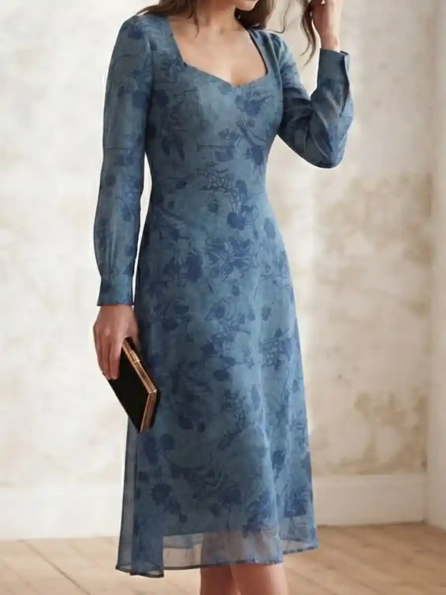 ModaFesta -blue-floral-devore-midi-dress