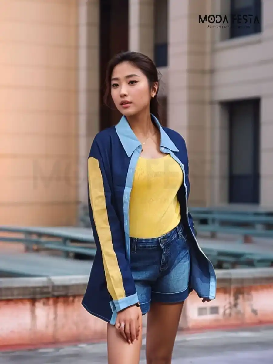 ModaFesta -minimalist-denim-shirt