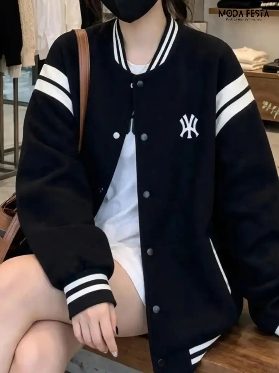 ModaFesta -stylish-varsity-jacket-black