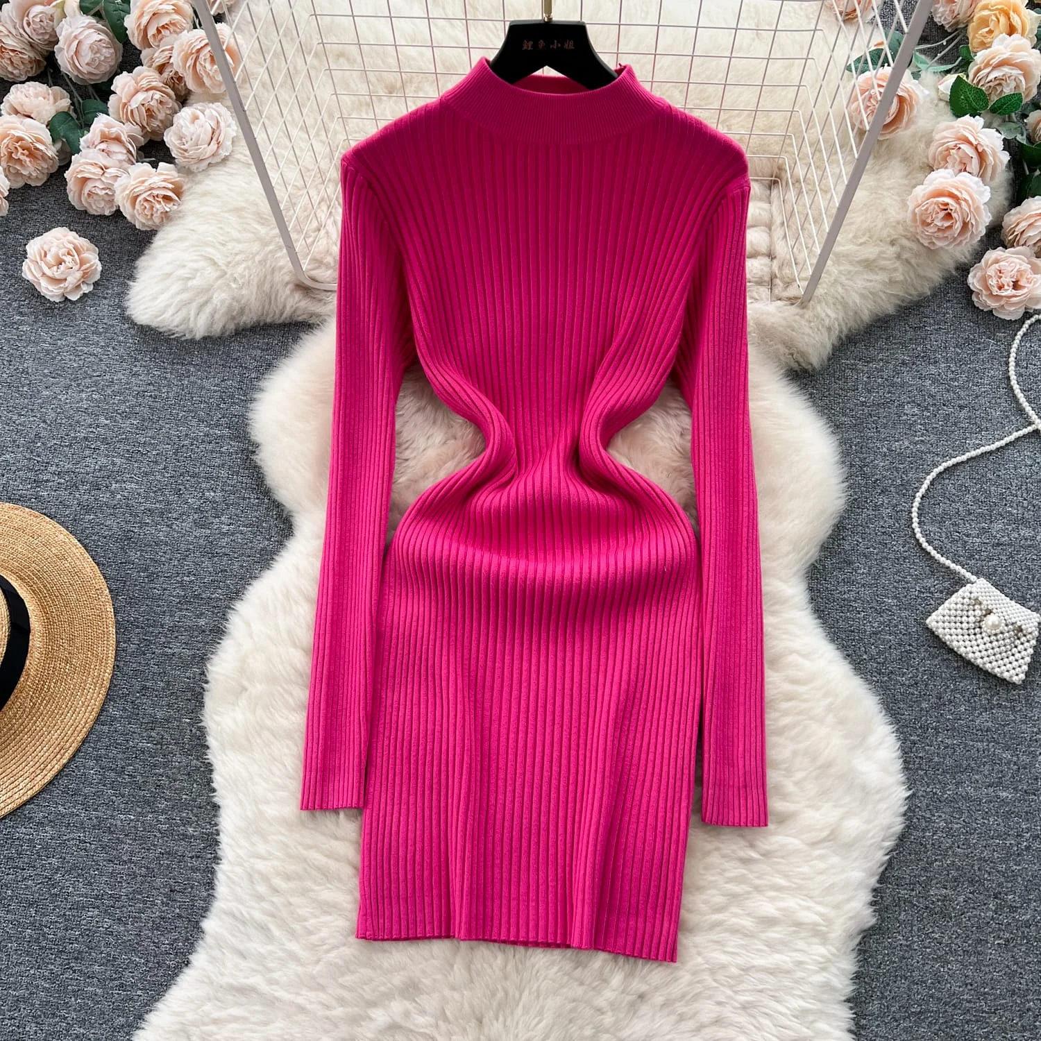 ModaFesta -cozy-curve-pink-winter-dress-for-women