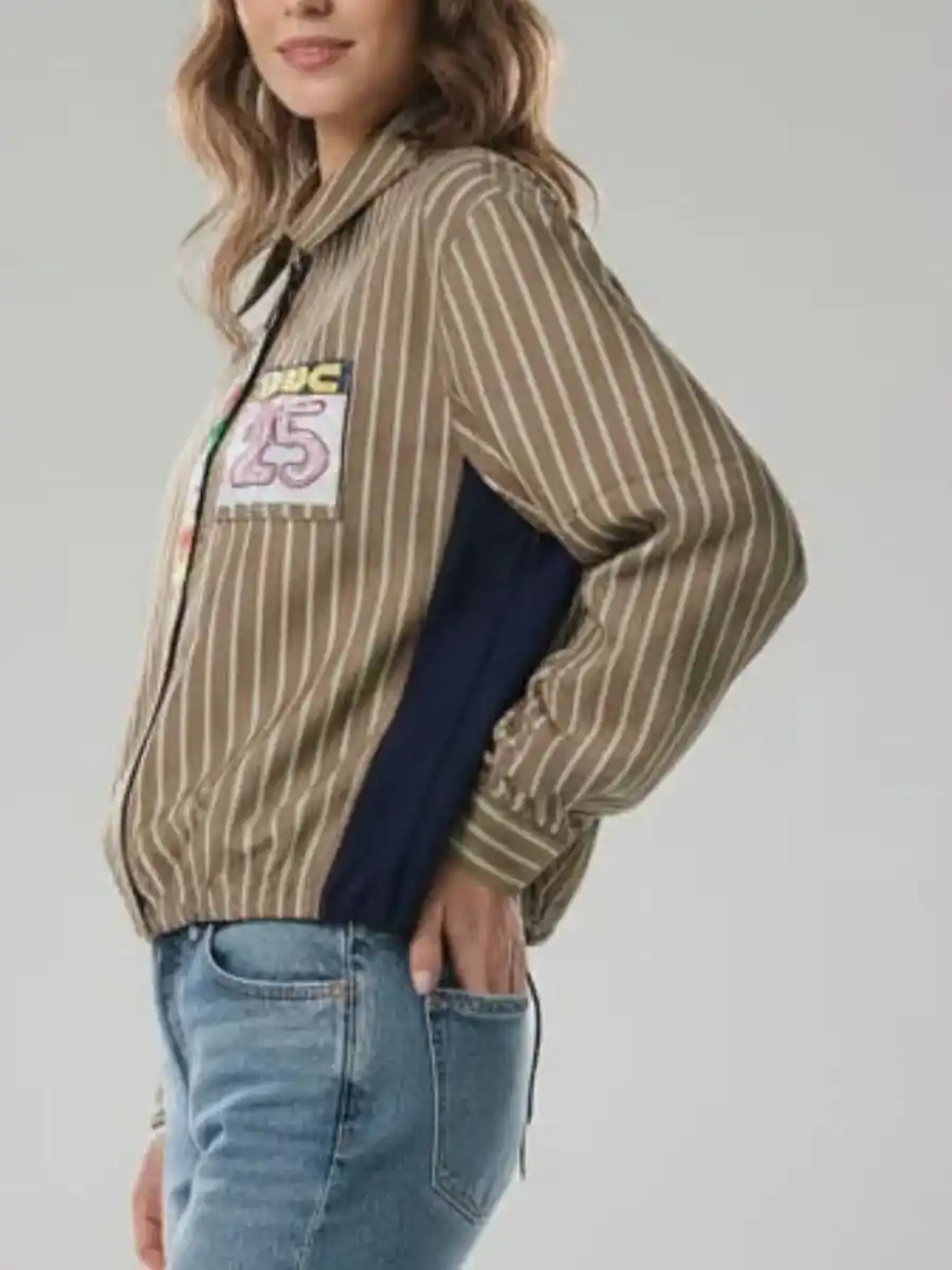 ModaFesta -stripe-shirt-with-print-brown