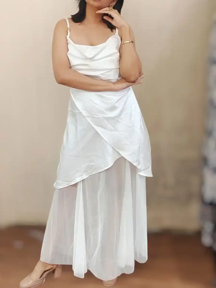 ModaFesta -elegant-satin-cowl-neck-dress-white
