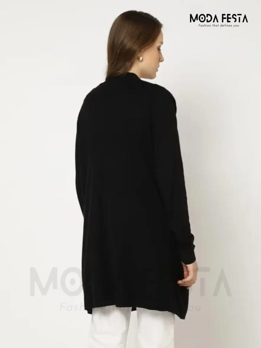 ModaFesta -long-cardigan-shrug-black