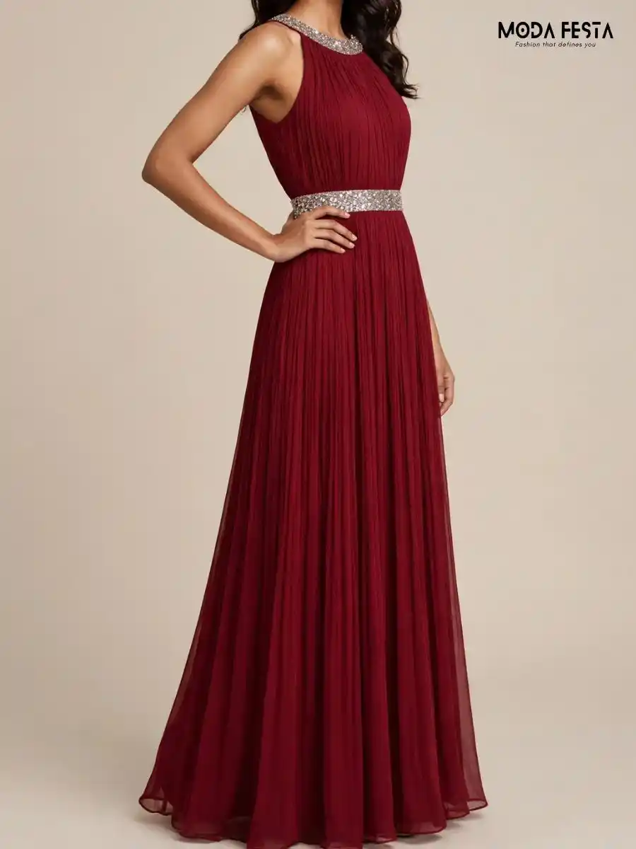 ModaFesta -red-embellished-halter-neck-maxi-dress