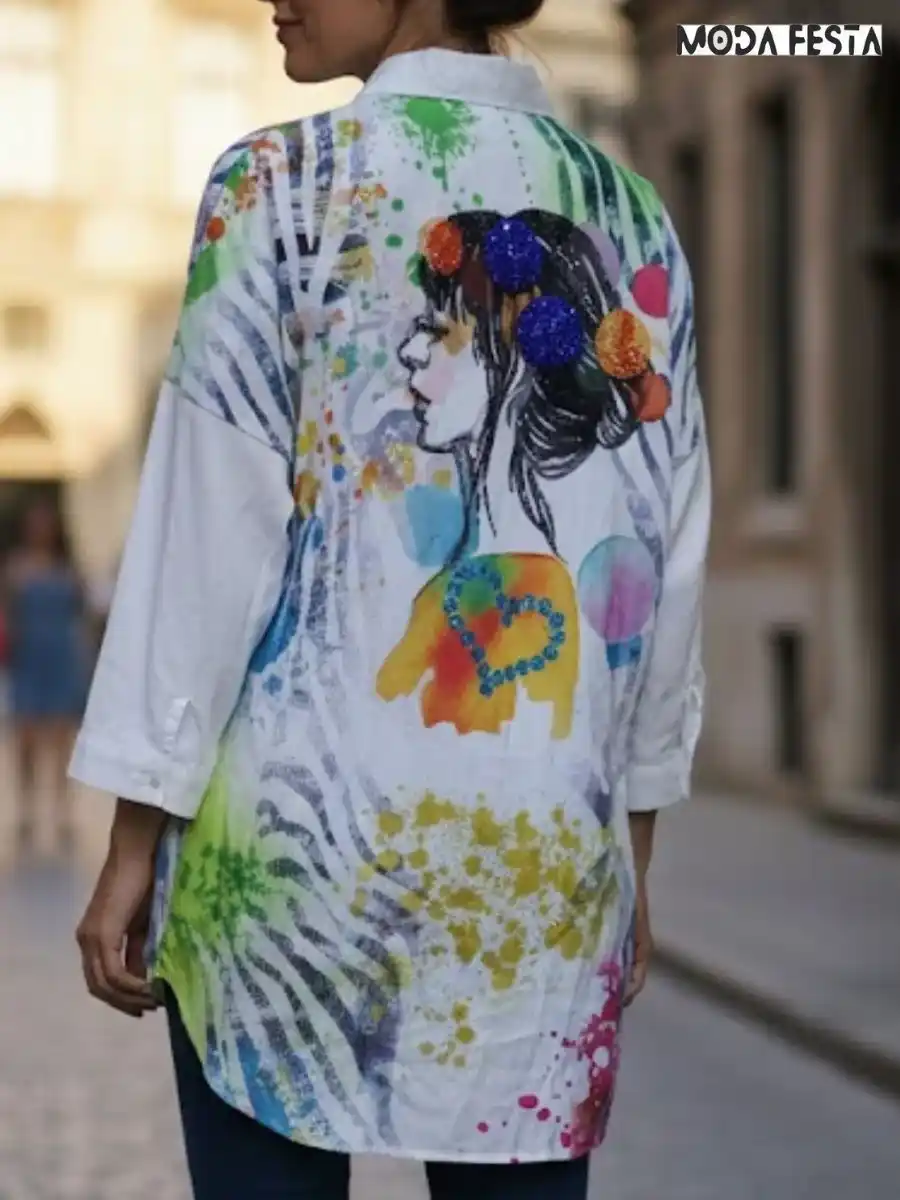 ModaFesta -stylish-girl-printed-shirt-white