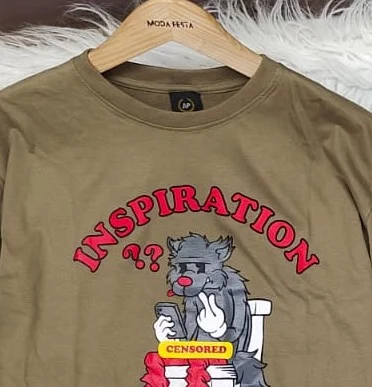ModaFesta -memes-printed-t-shirt-brown
