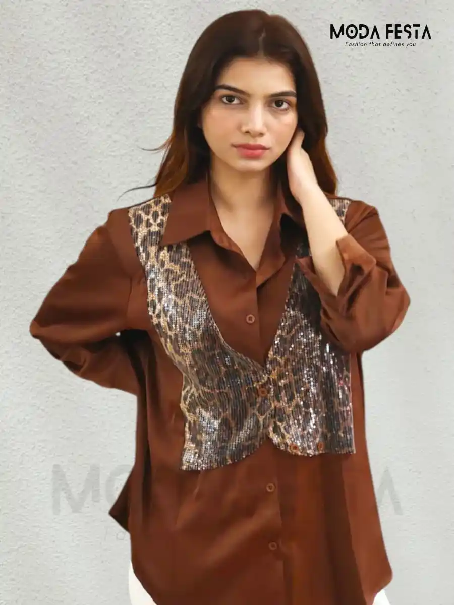 ModaFesta -shirt-with-vest-brown-for-women