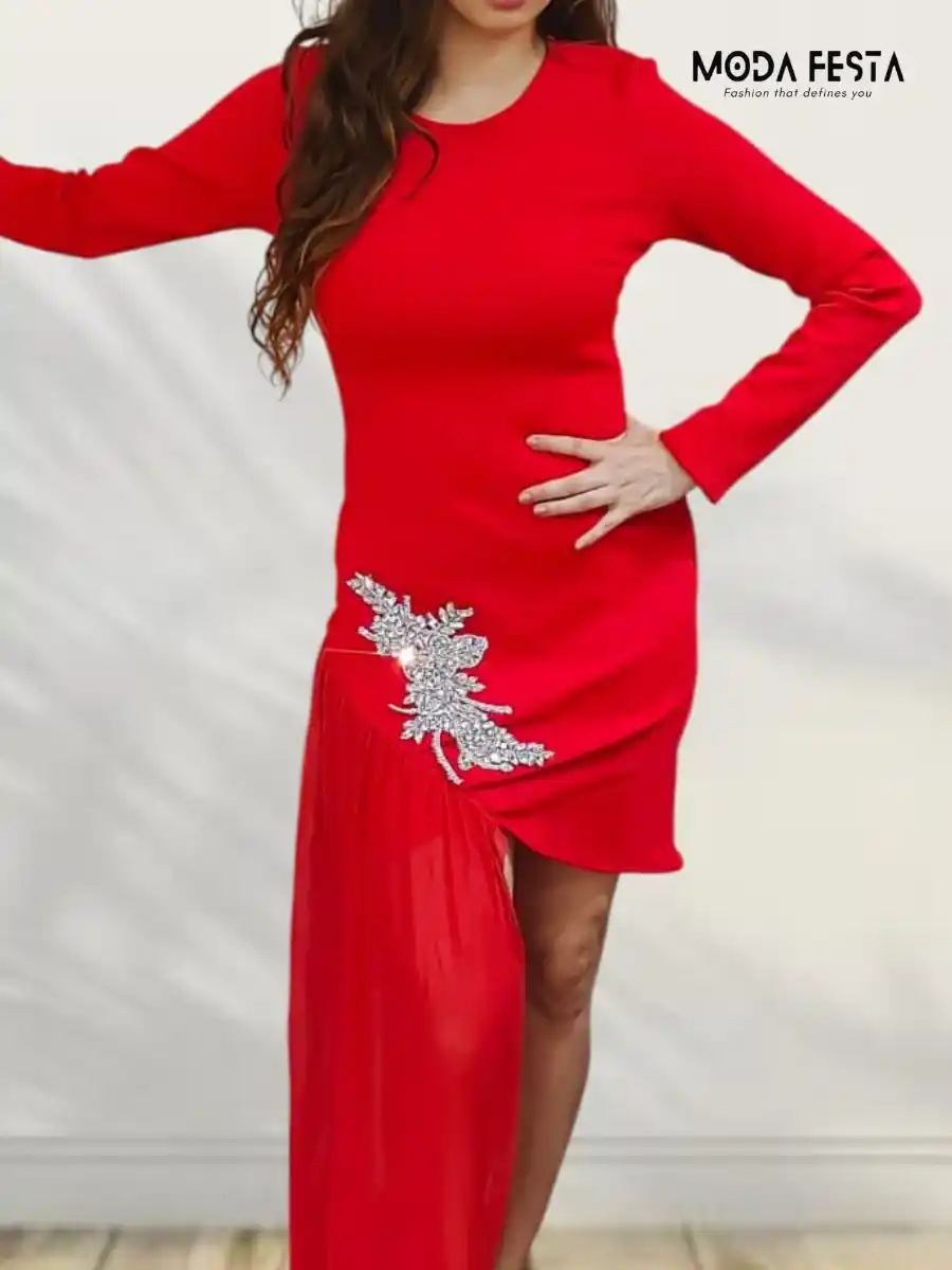 ModaFesta -elegant-rhinestone-dress-red