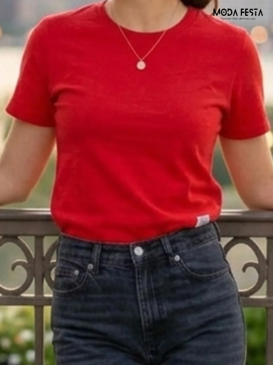 ModaFesta -essential-solid-red-top