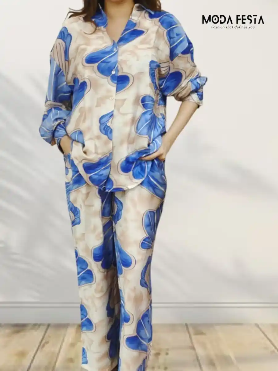 ModaFesta -floral-coord-set-for-women-blue