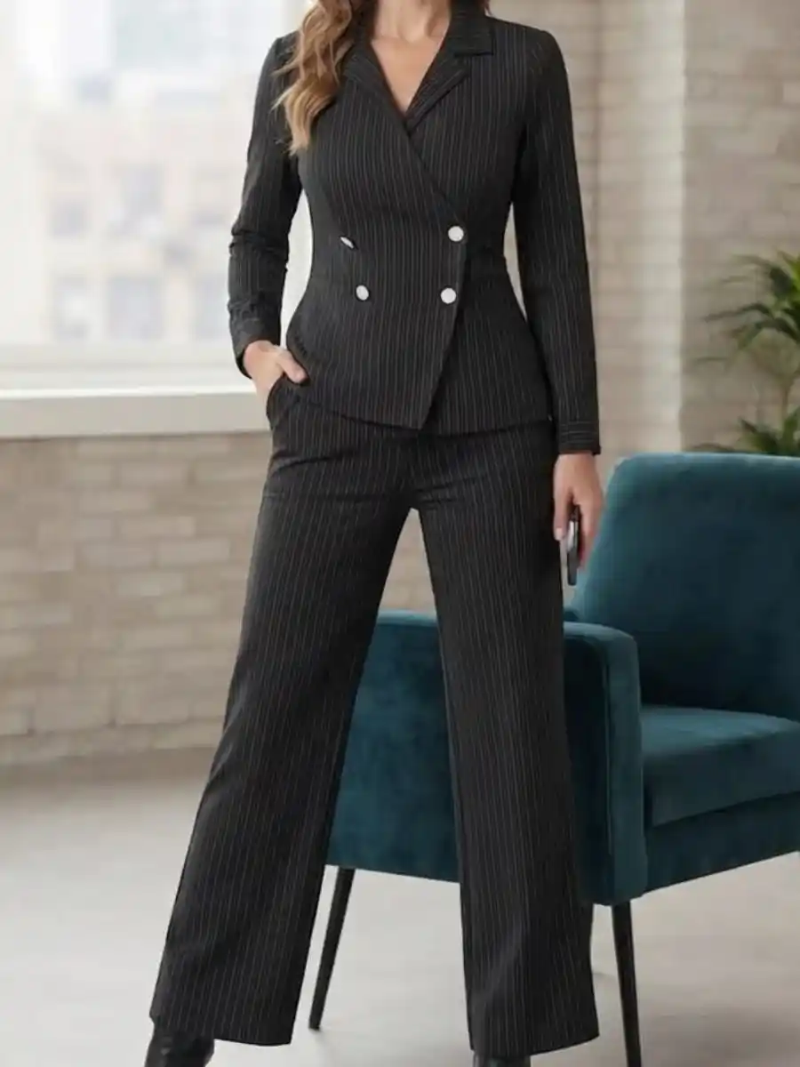 ModaFesta -womens-professional-pinstriped-double-breasted-blazer-trouser-set