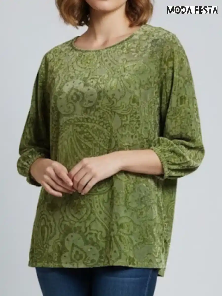 ModaFesta -classy-velvet-top-green