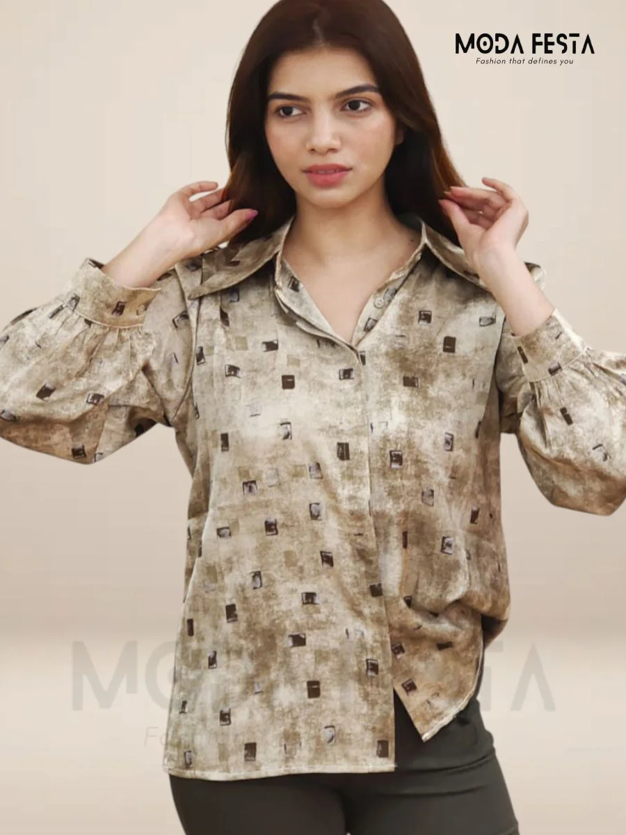 ModaFesta -trendy-formal-satin-shirt-green