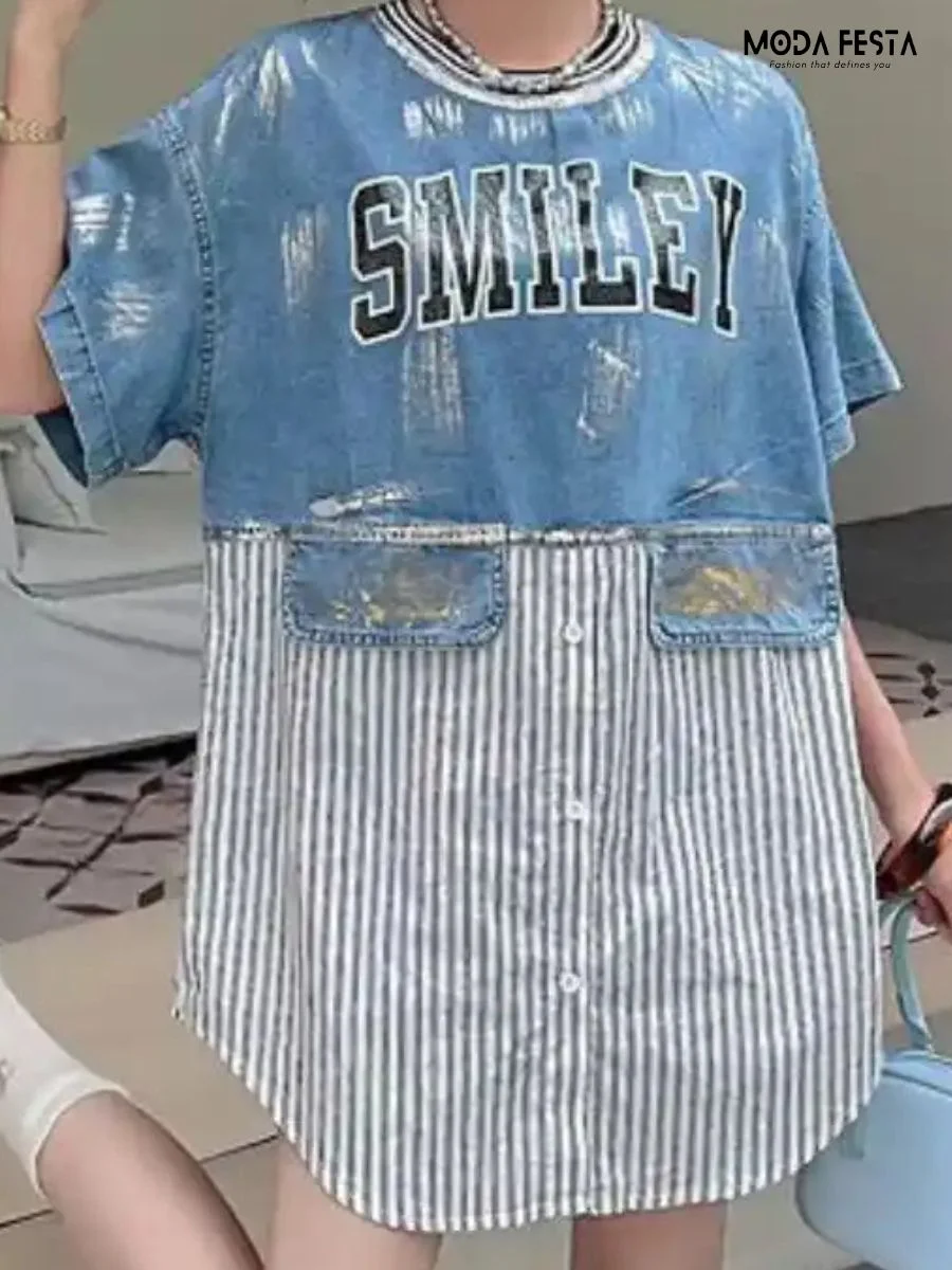 Denim Long Top