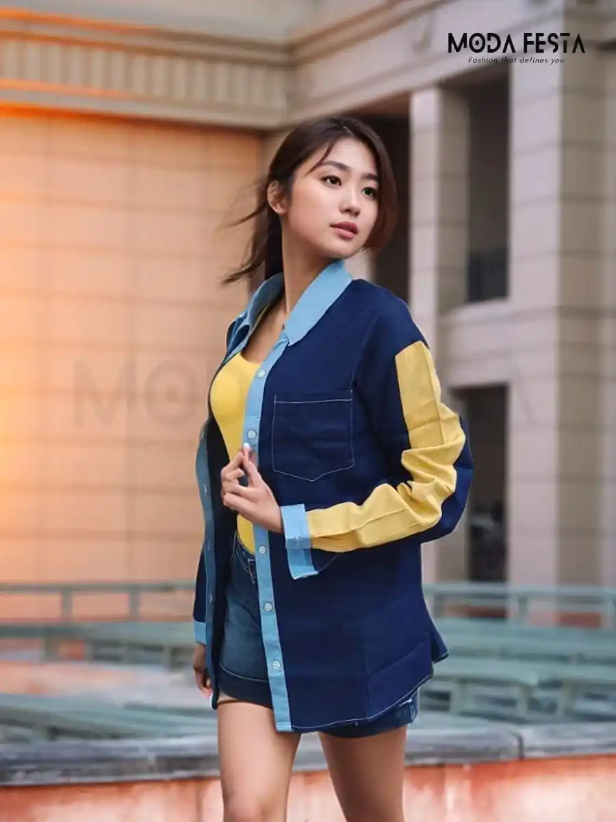 ModaFesta -minimalist-denim-shirt