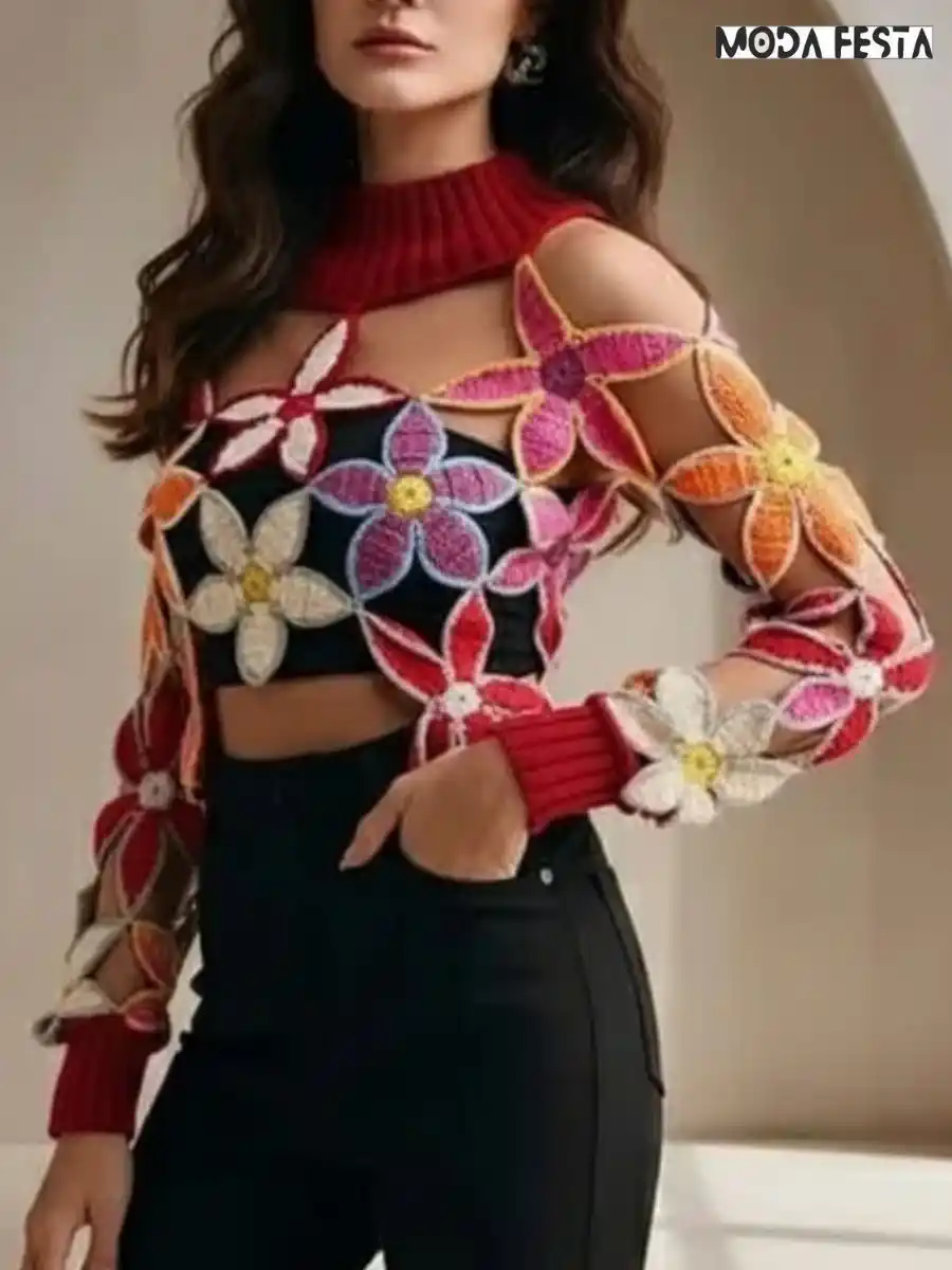 ModaFesta -red-elegant-crochet-top-with-tube