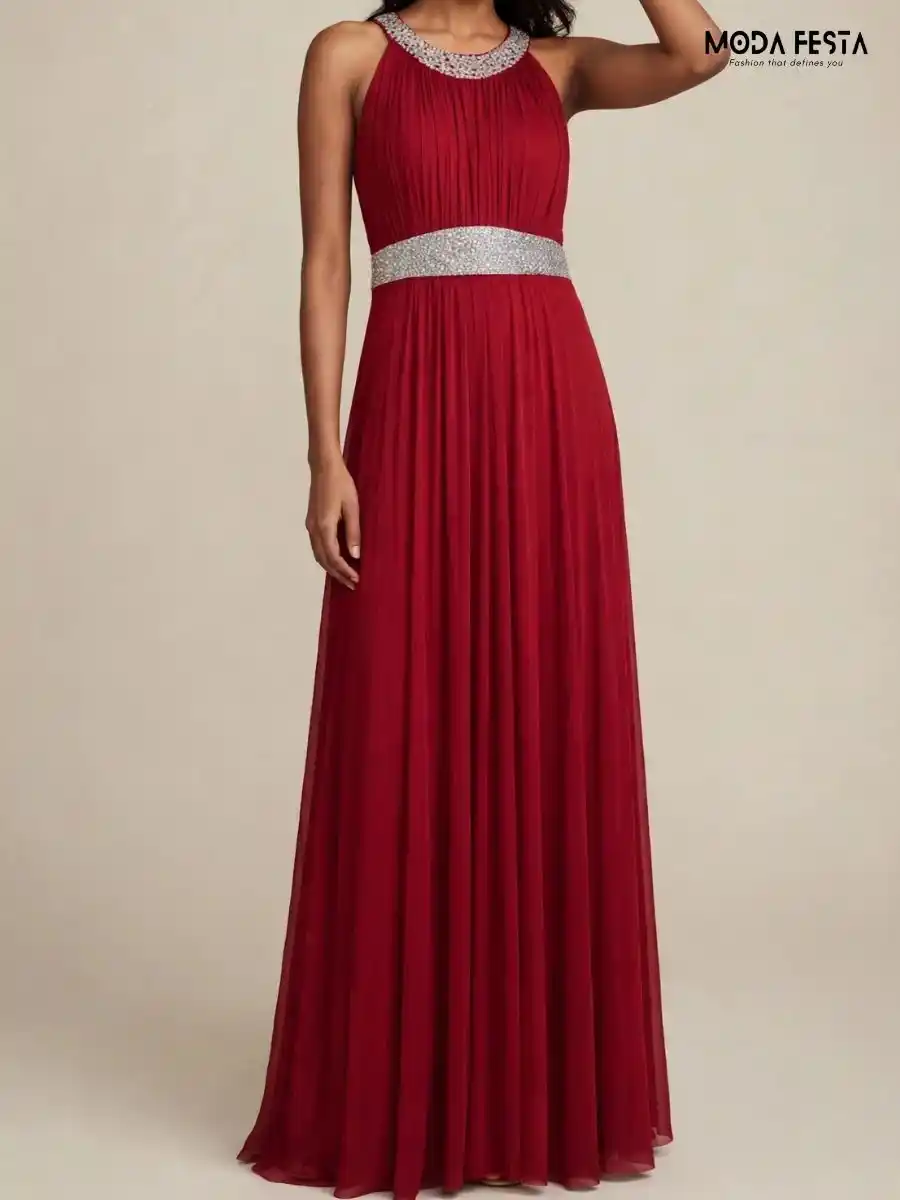 ModaFesta -red-embellished-halter-neck-maxi-dress