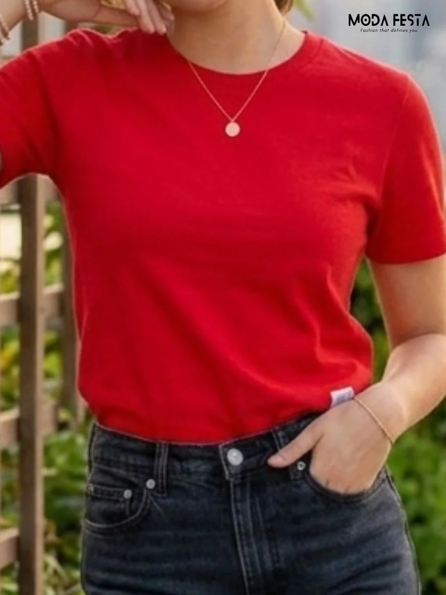 ModaFesta -essential-solid-red-top