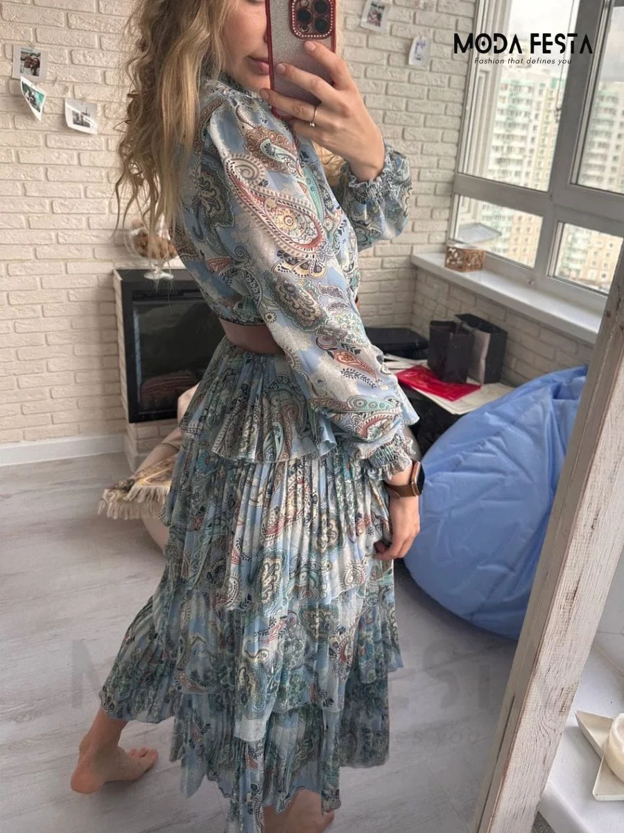 ModaFesta -elegant-layer-floral-long-dress-blue
