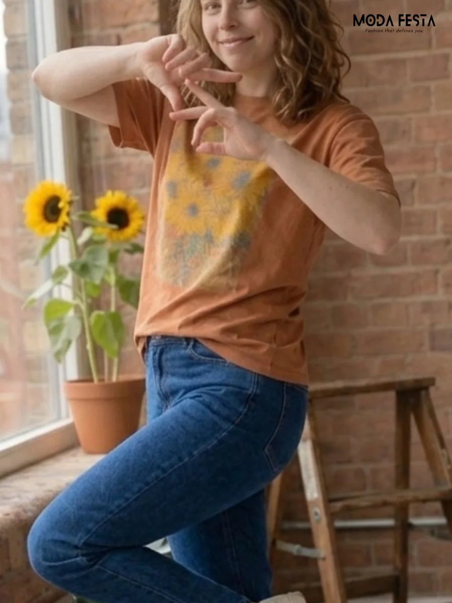ModaFesta -van-gogh-sunflowers-graphic-t-shirt