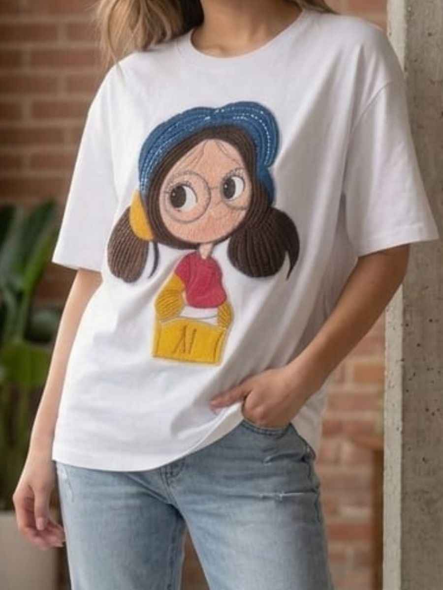 ModaFesta -white-casual-tshirt-with-cartoon-girl-graphic