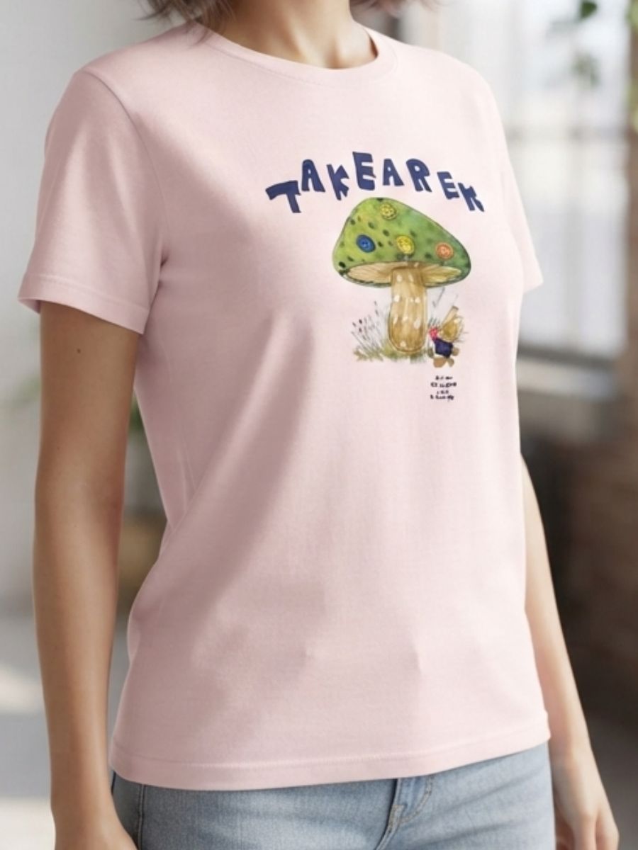 ModaFesta -light-pink-takearek-mushroom-graphic-t-shirt