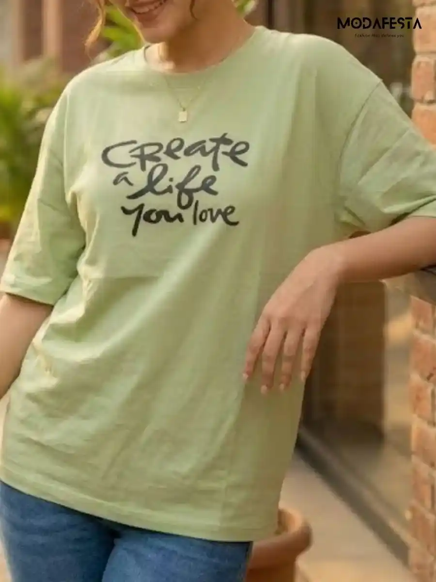 ModaFesta -elegant-classy-oversized-t-shirt-1-green