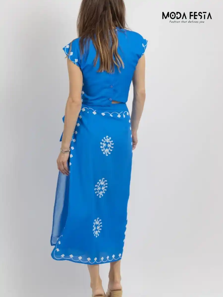 ModaFesta -linen-ethnic-print-coord-set-blue