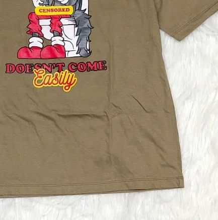 ModaFesta -memes-printed-t-shirt-brown