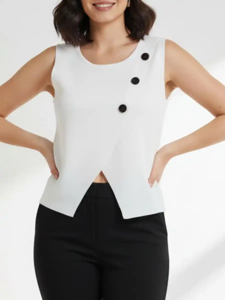 ModaFesta -elegant-waist-coat-crop-top-white