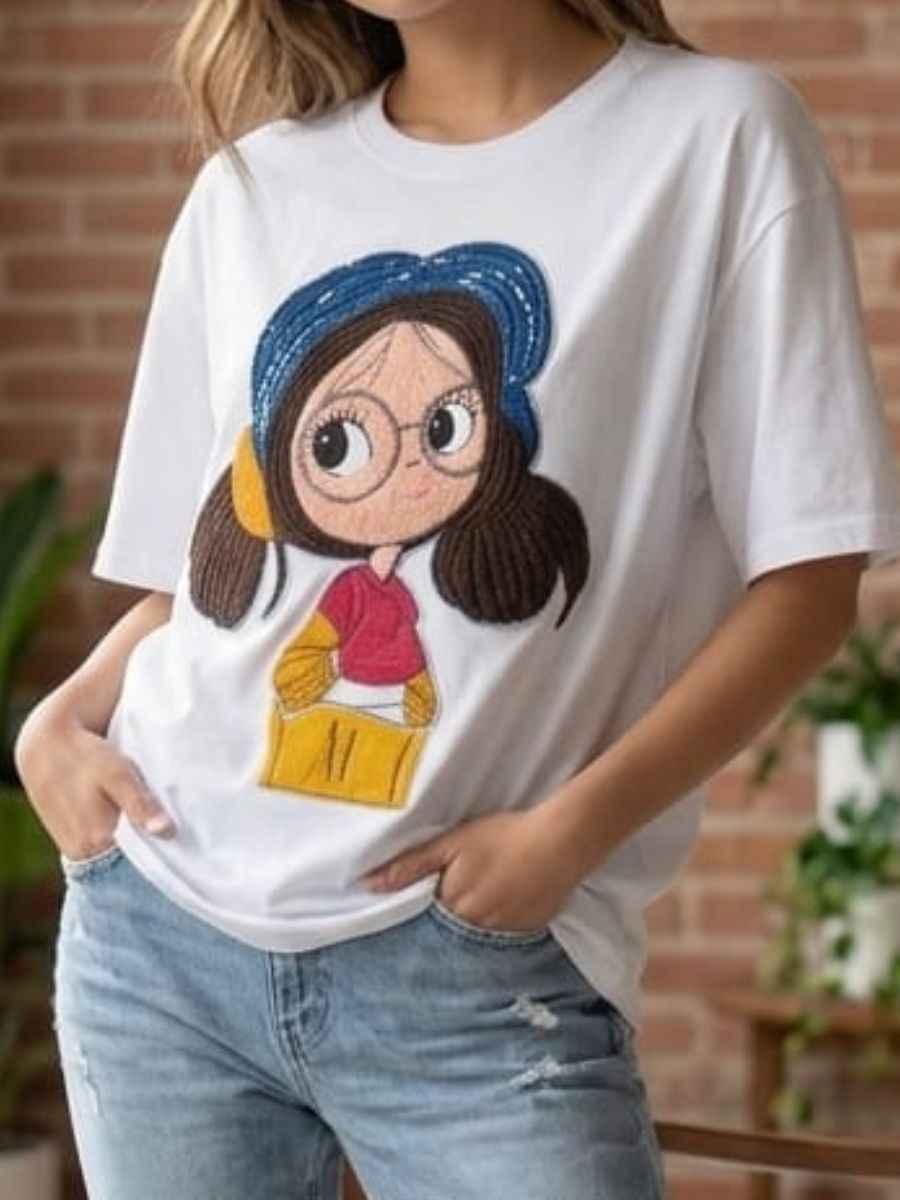 ModaFesta -white-casual-tshirt-with-cartoon-girl-graphic