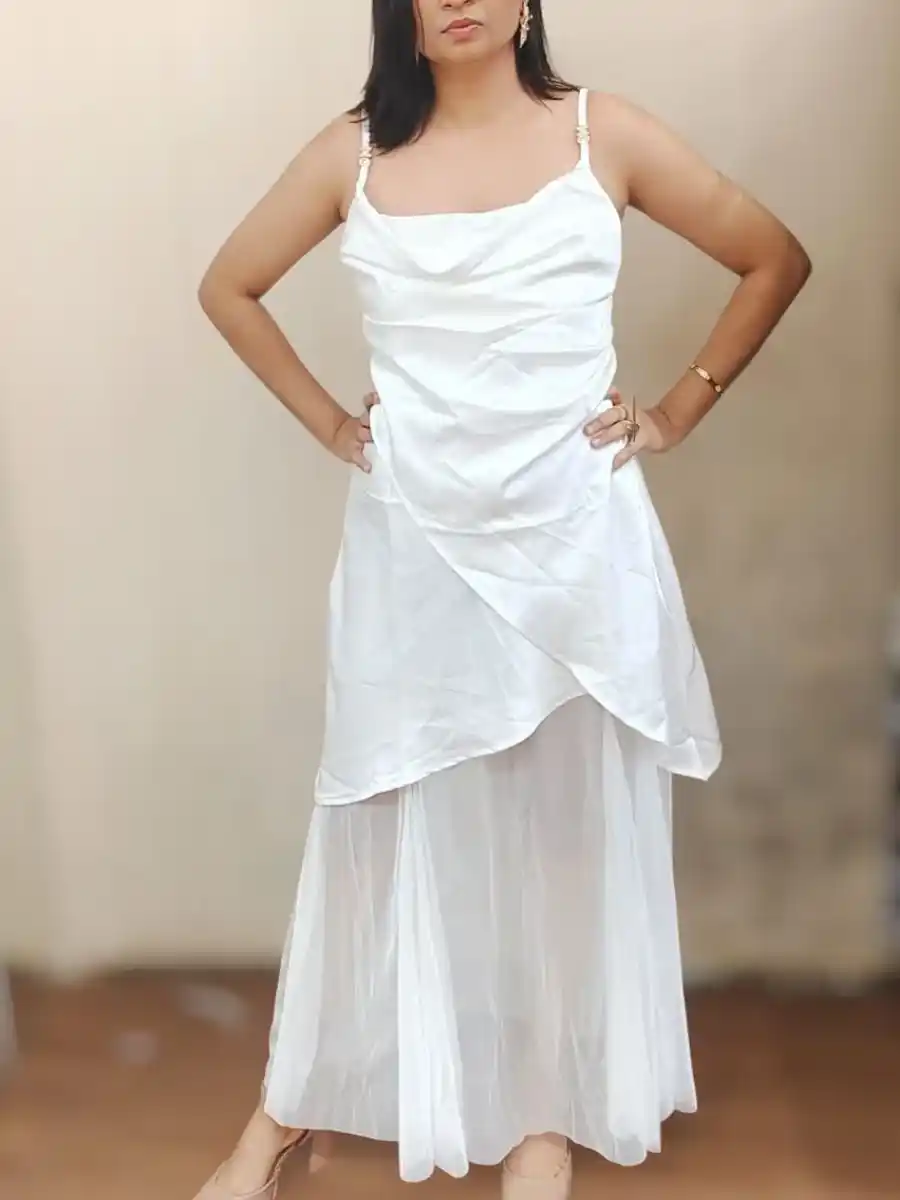 ModaFesta -elegant-satin-cowl-neck-dress-white