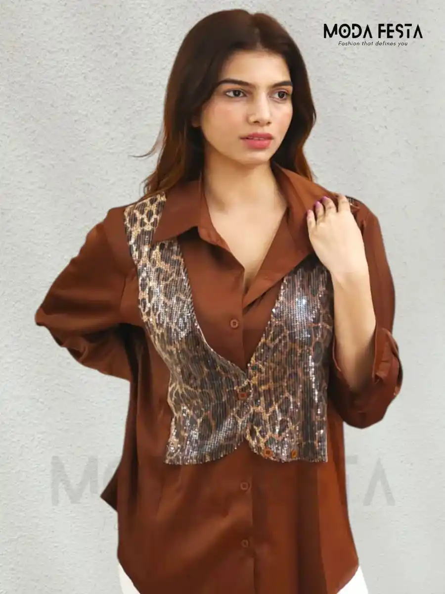 ModaFesta -shirt-with-vest-brown-for-women