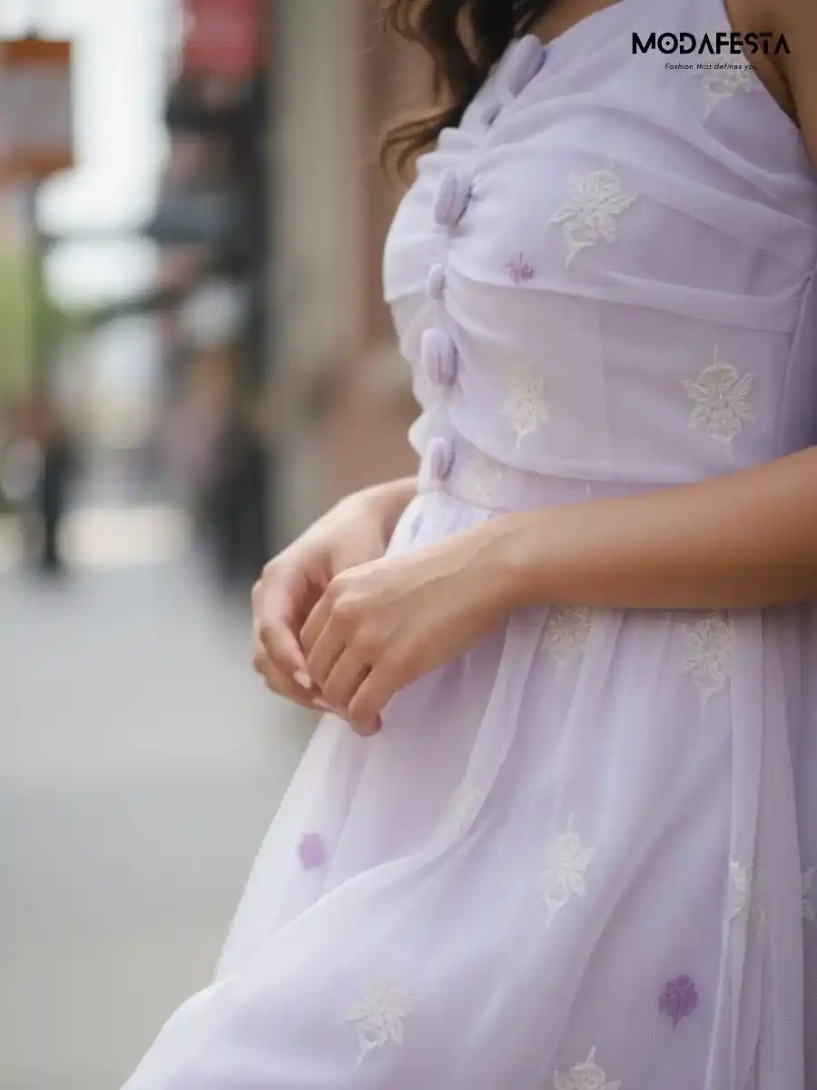 ModaFesta -elegant-floral-print-chiffon-spagati-dress-lavender