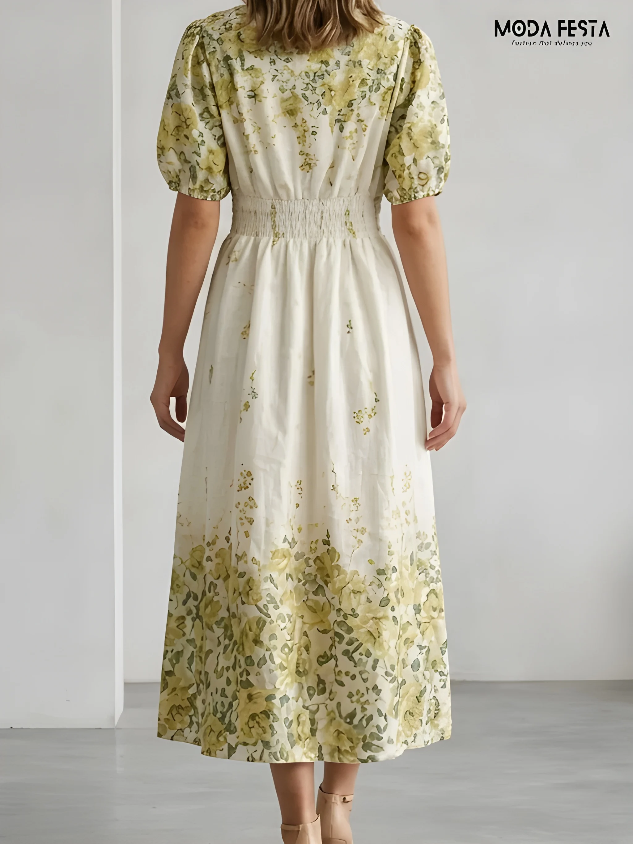 ModaFesta -chikan-printed-dress-lemon-yellow