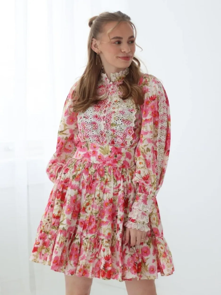 ModaFesta -colourbloack-floral-dress-pink-01