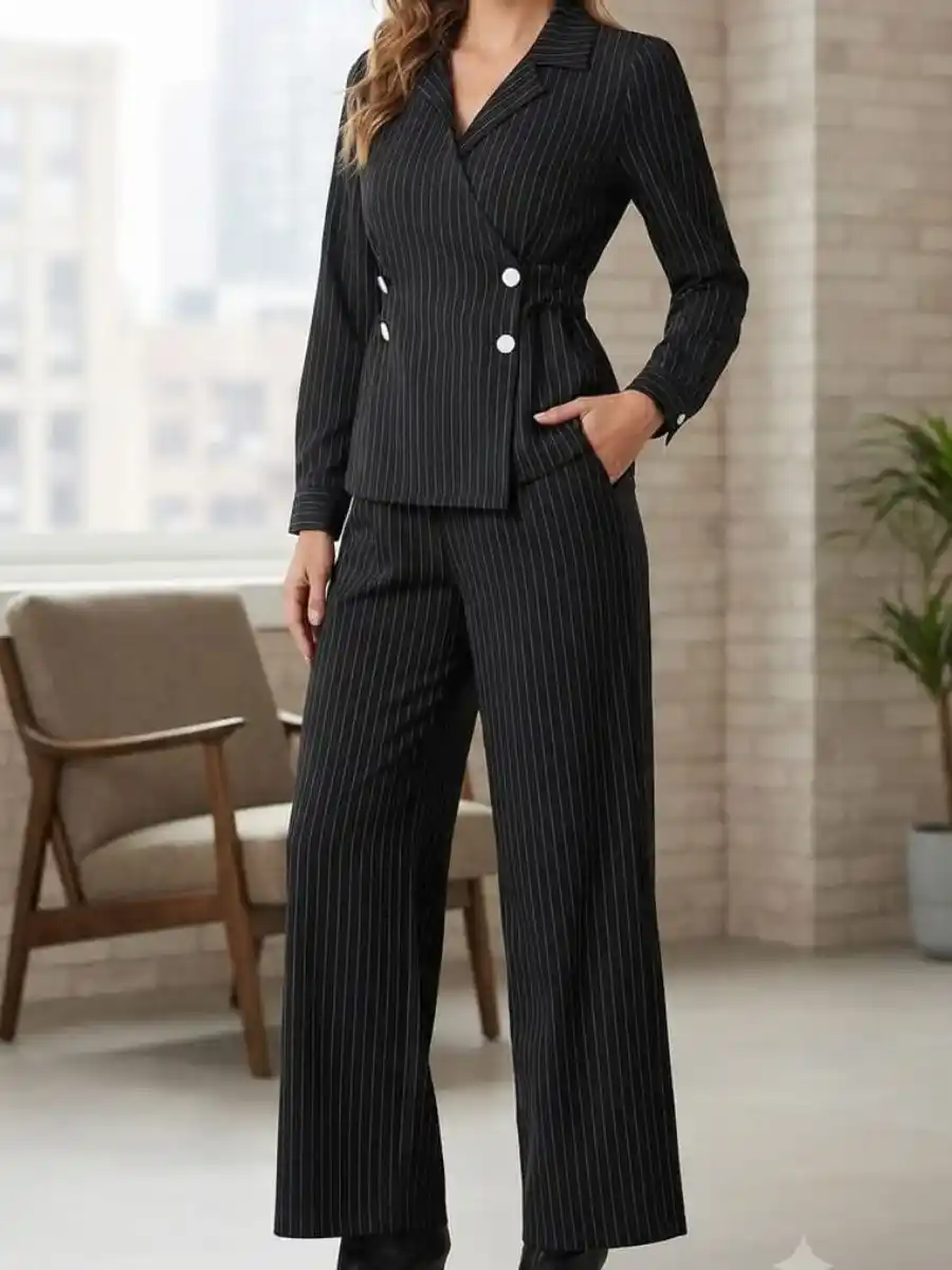 ModaFesta -womens-professional-pinstriped-double-breasted-blazer-trouser-set