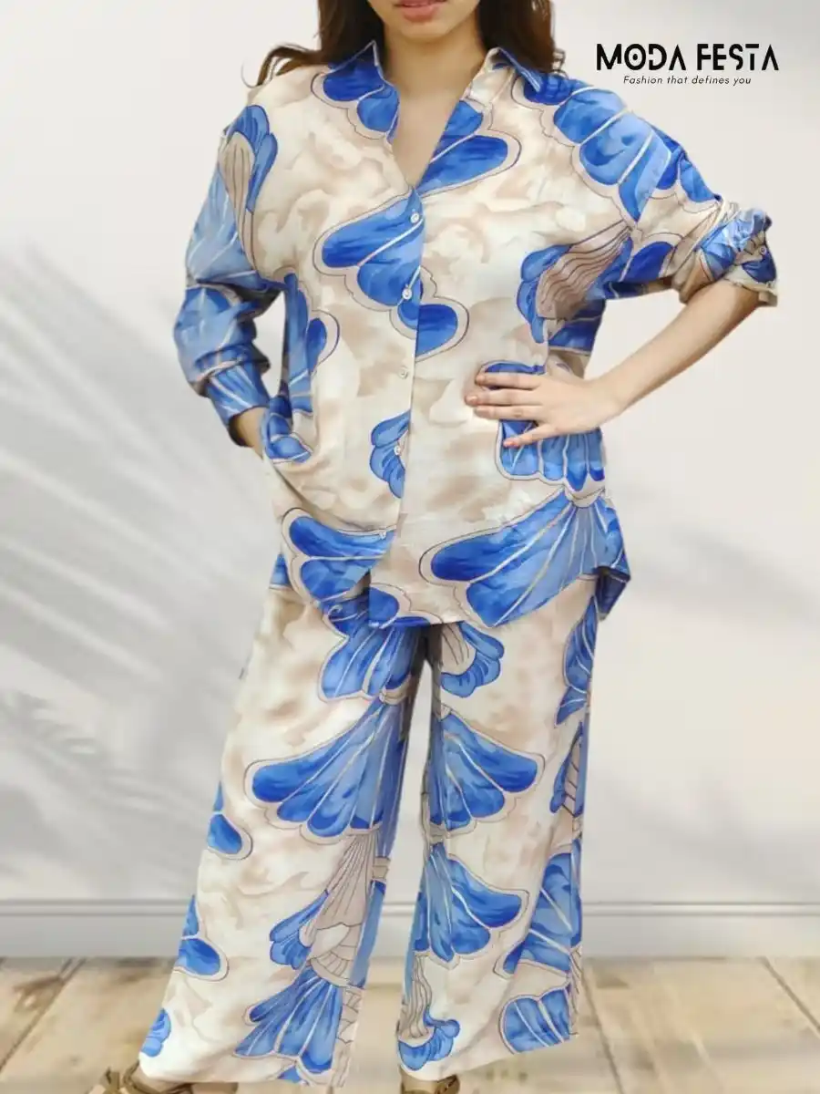 ModaFesta -floral-coord-set-for-women-blue