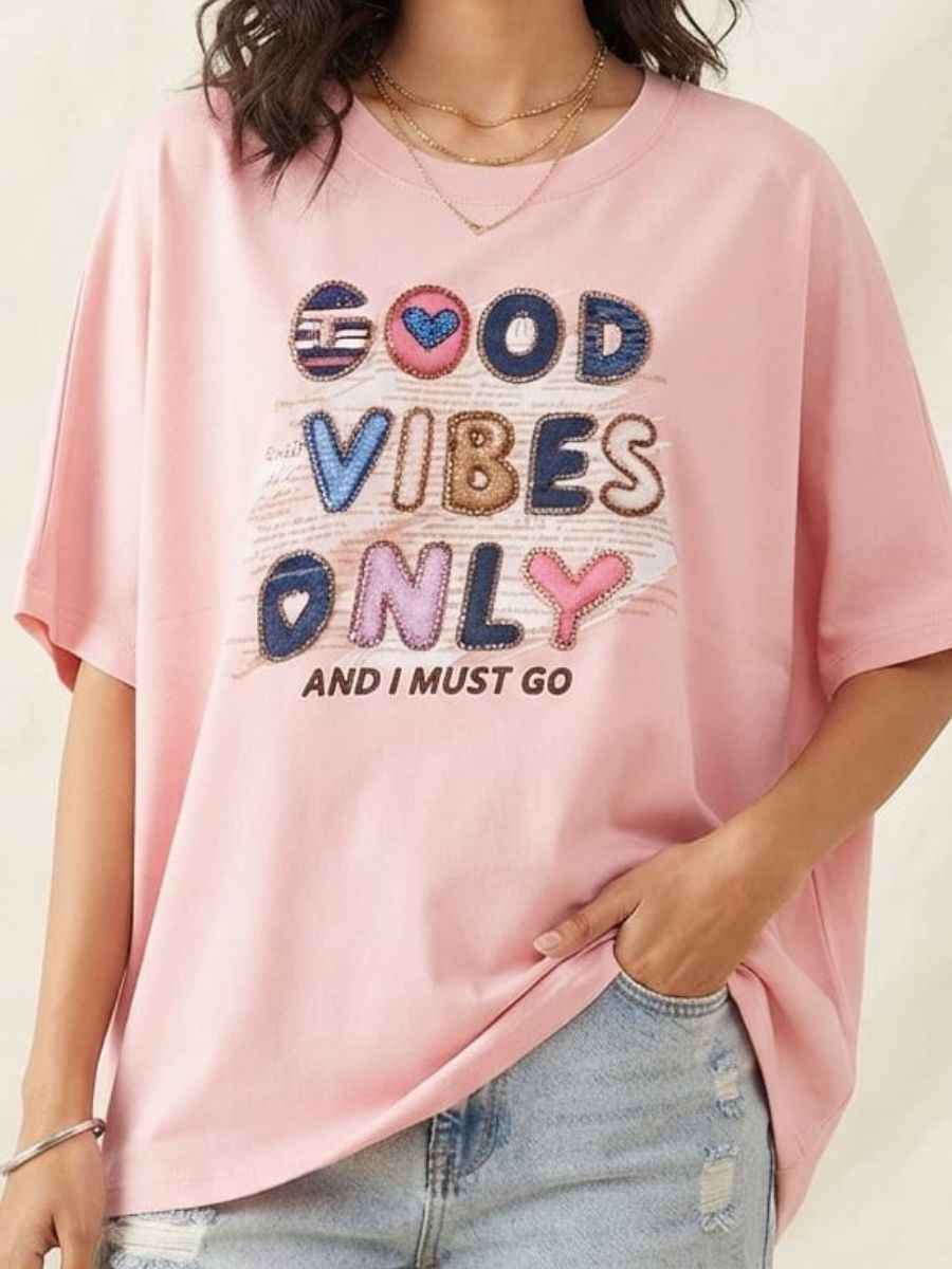 Light Pink Womens Top  T-Shirt