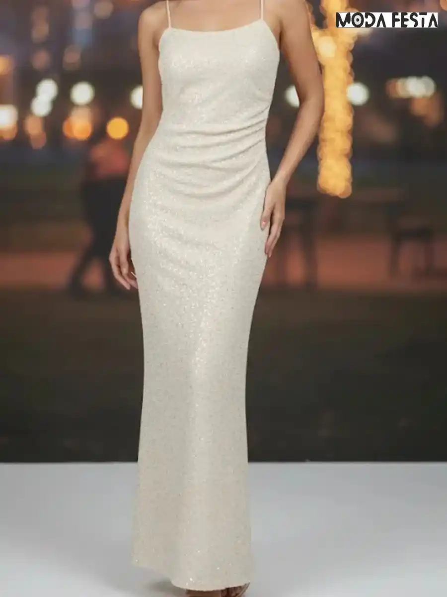 Elegant Shimmering Ruched Dress