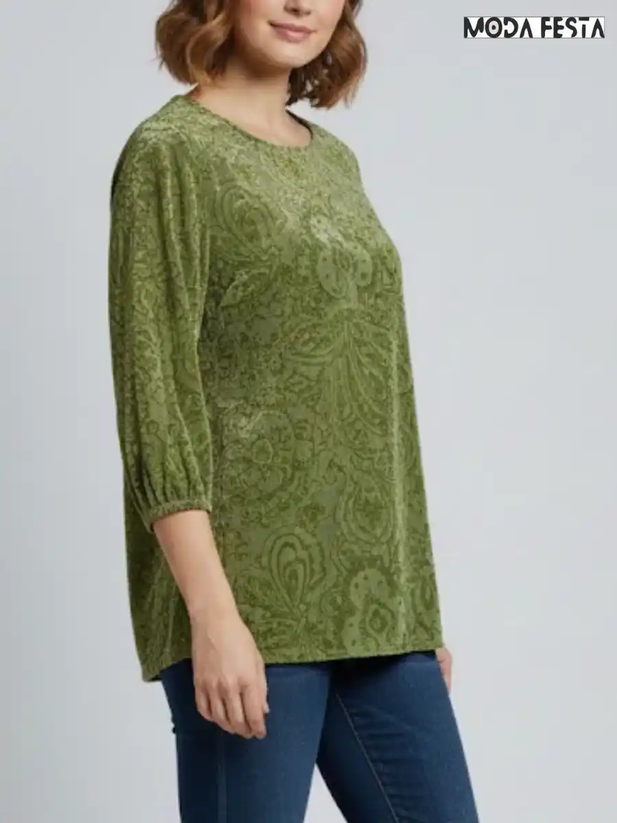 ModaFesta -classy-velvet-top-green