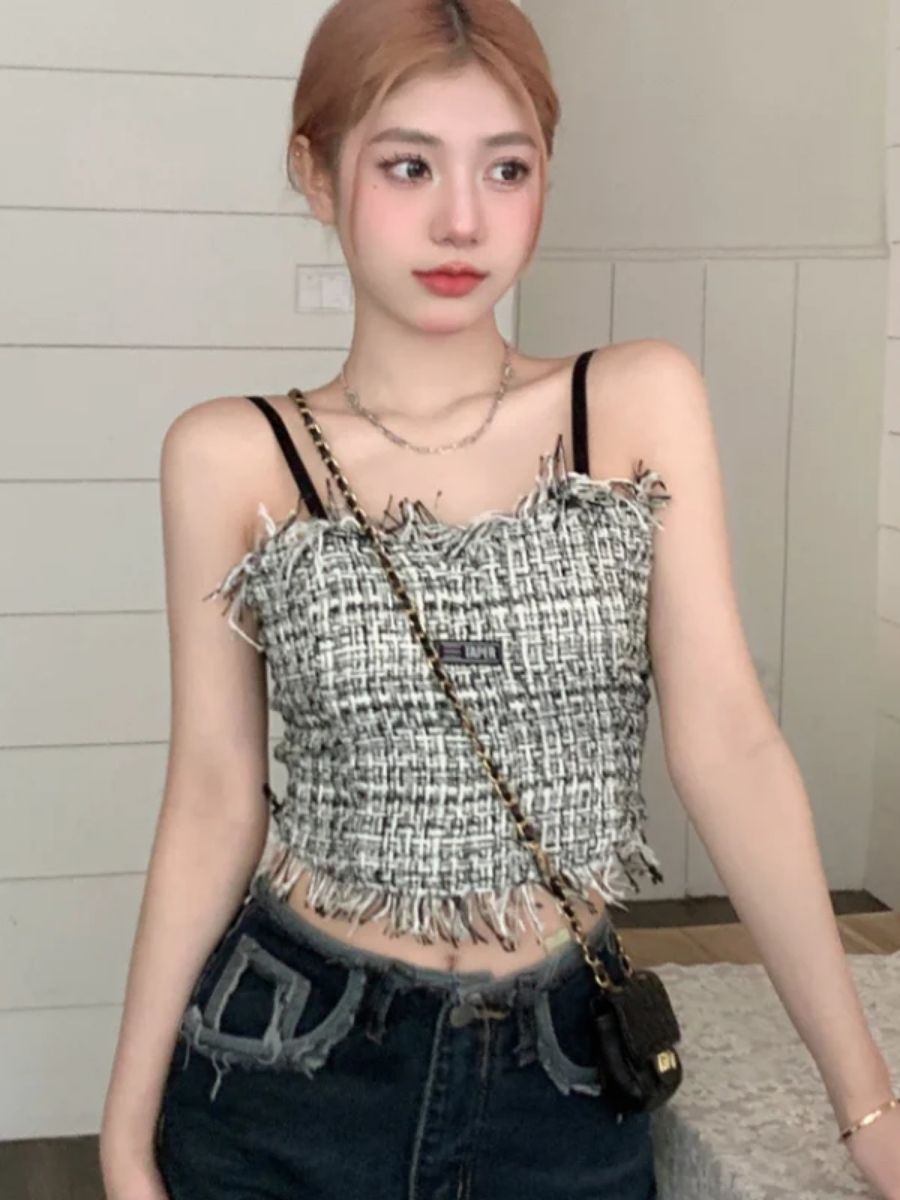 ModaFesta -fringed-crop-co-ord-top-black