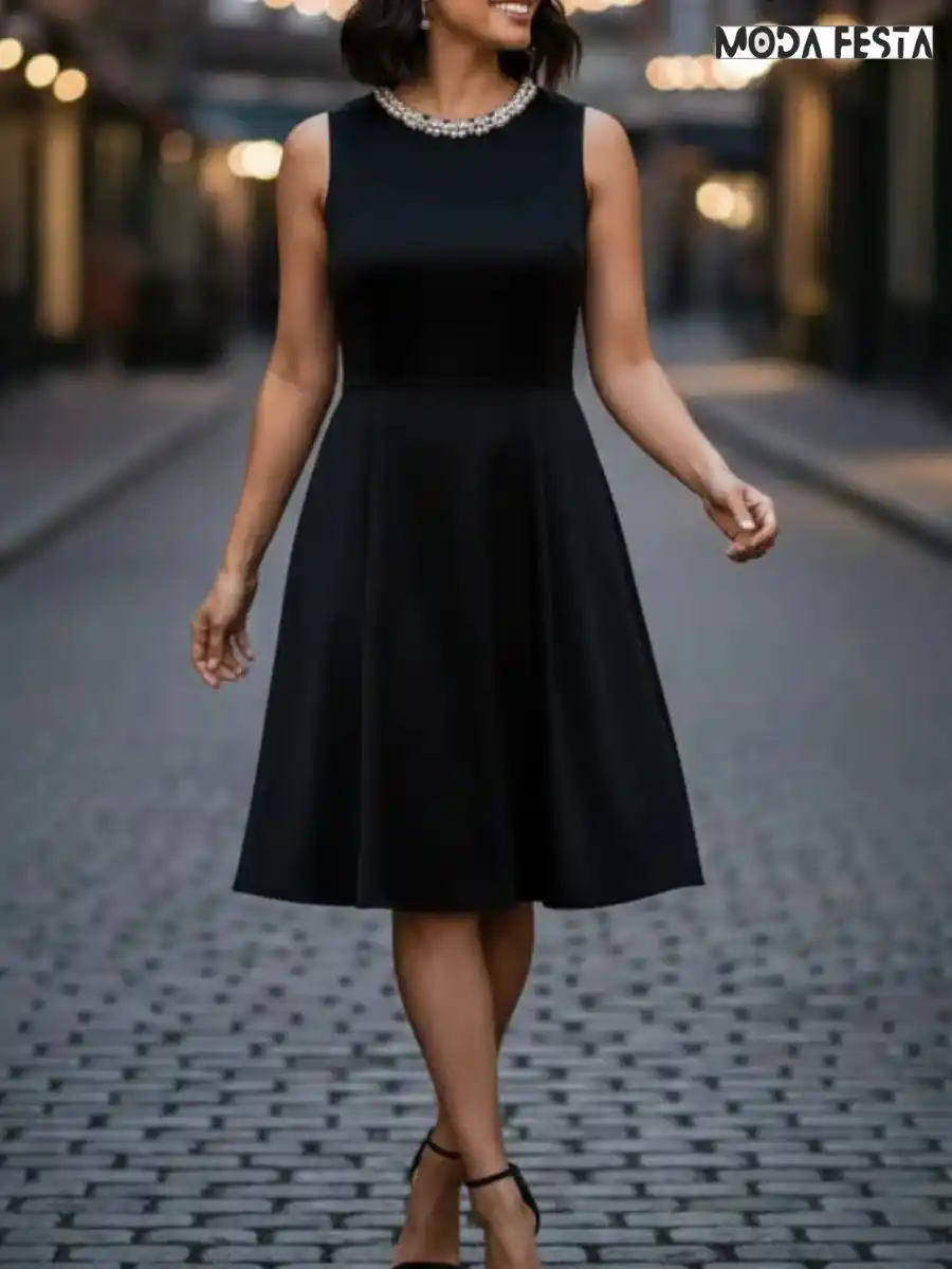 ModaFesta -black-velvet-short-dress-with-moti