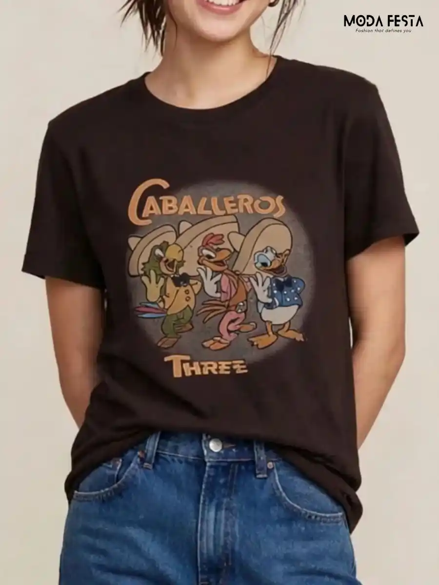 Brown Graphic Printed Casual T-Shirt
