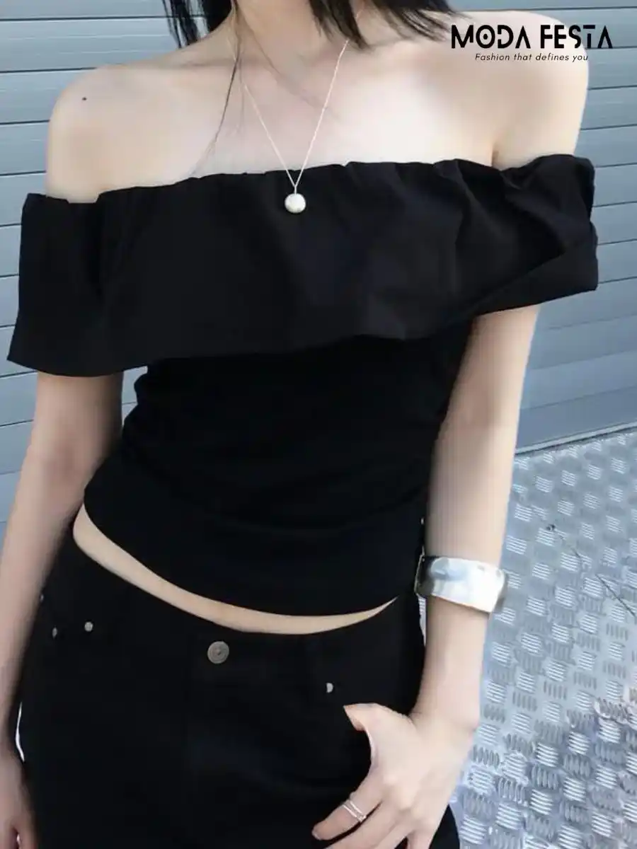 Elegant Off Shoulder Ruffle Top