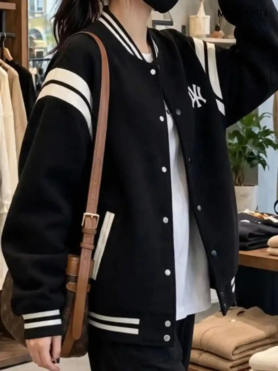 ModaFesta -stylish-varsity-jacket-black