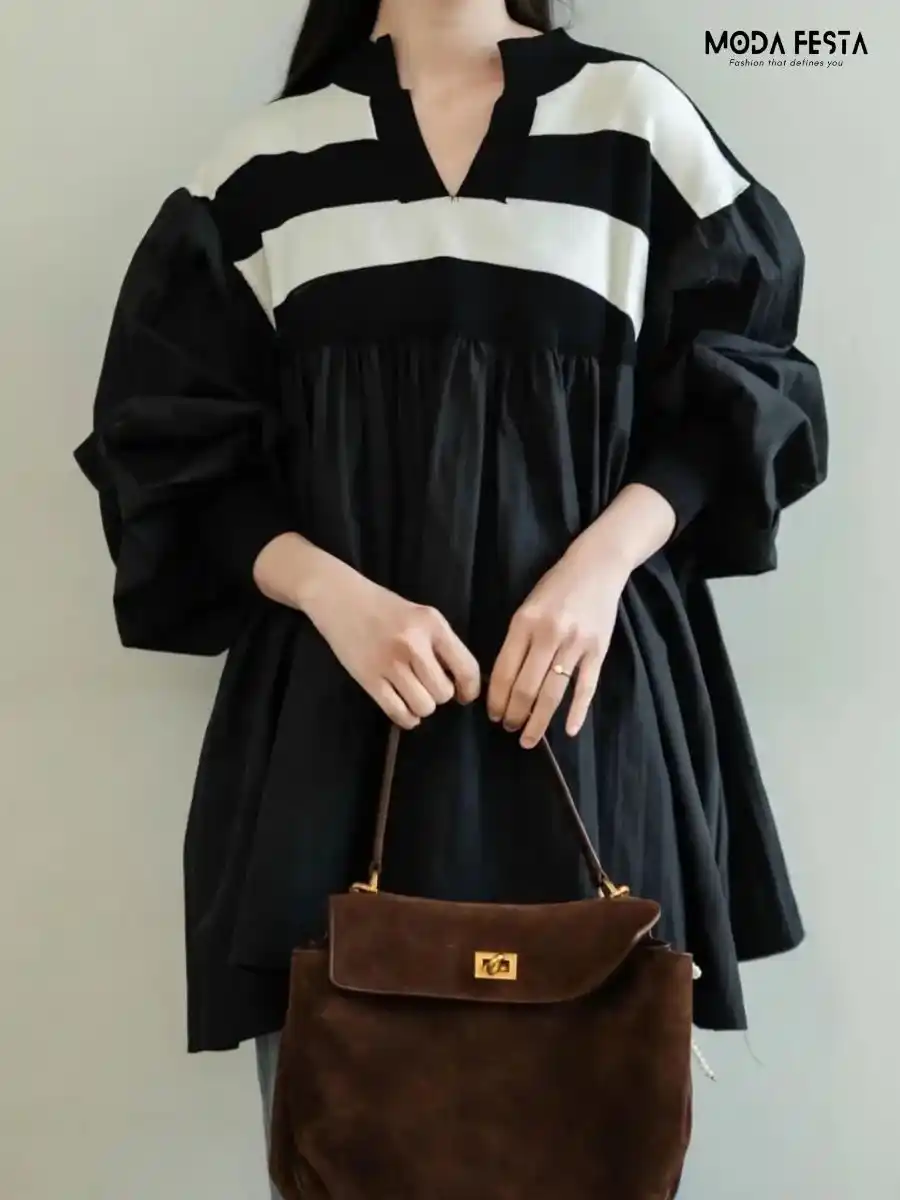 ModaFesta -patchwork-top-black