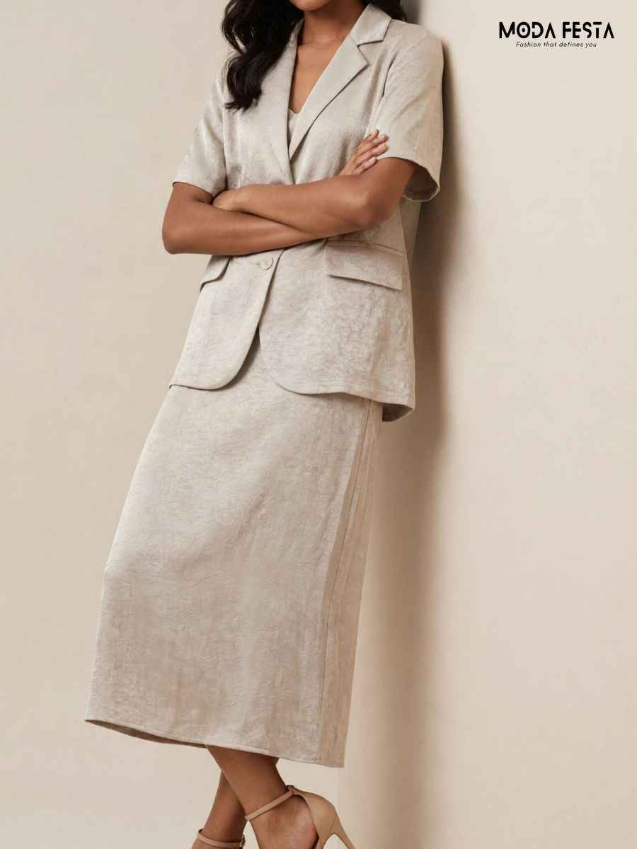 ModaFesta -textured-jacquard-blazer-camisole-skirt-three-piece-co-ord-set