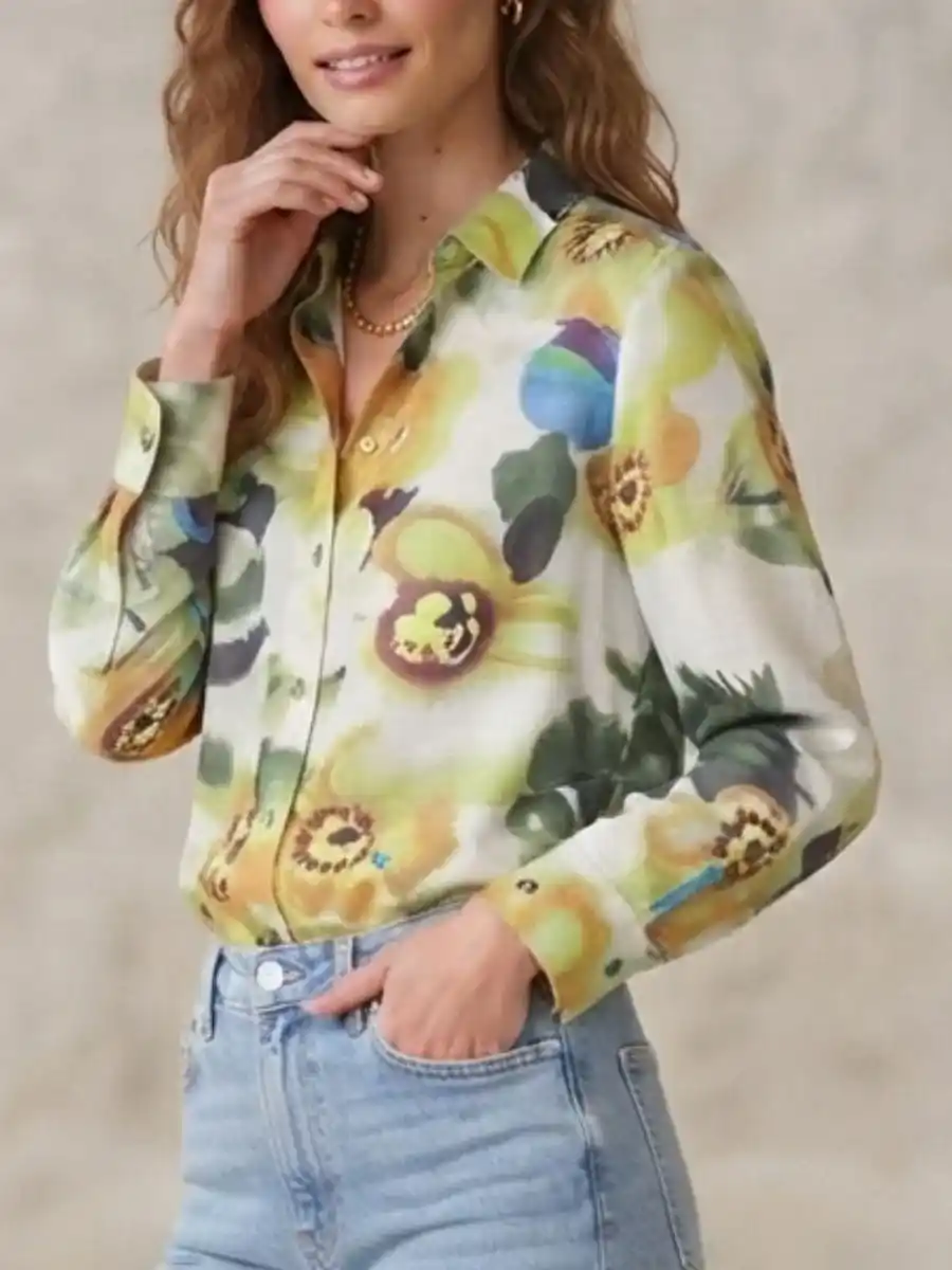 ModaFesta -womens-watercolor-bloom-printed-shirt