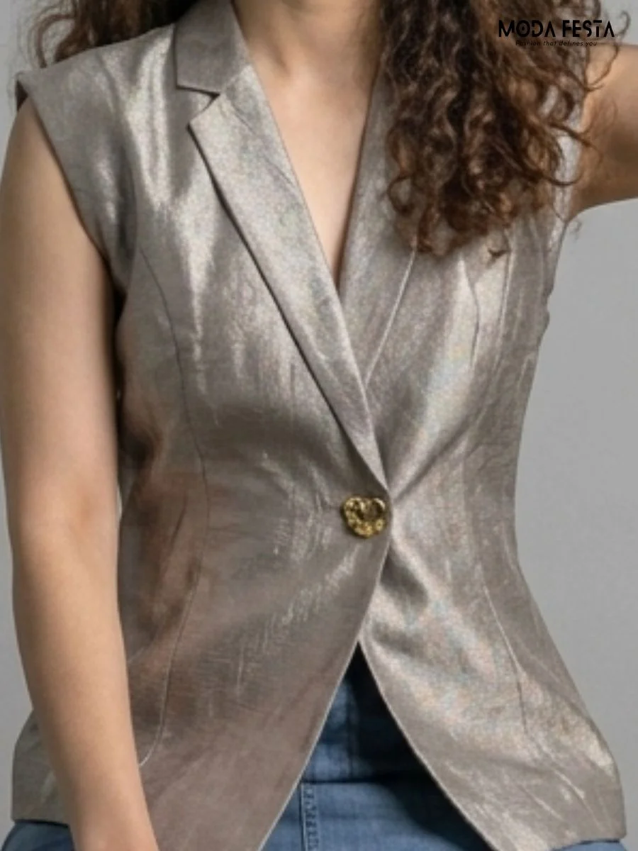 ModaFesta -metallic-shimmer-peplum-vest